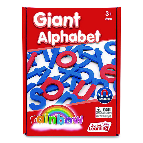 Junior Learning Inc Rainbow Giant Alphabet, Lowercase Letters, +/- 3" Tall, Blue Consonants, Red Vowels, 26 Pieces (606)