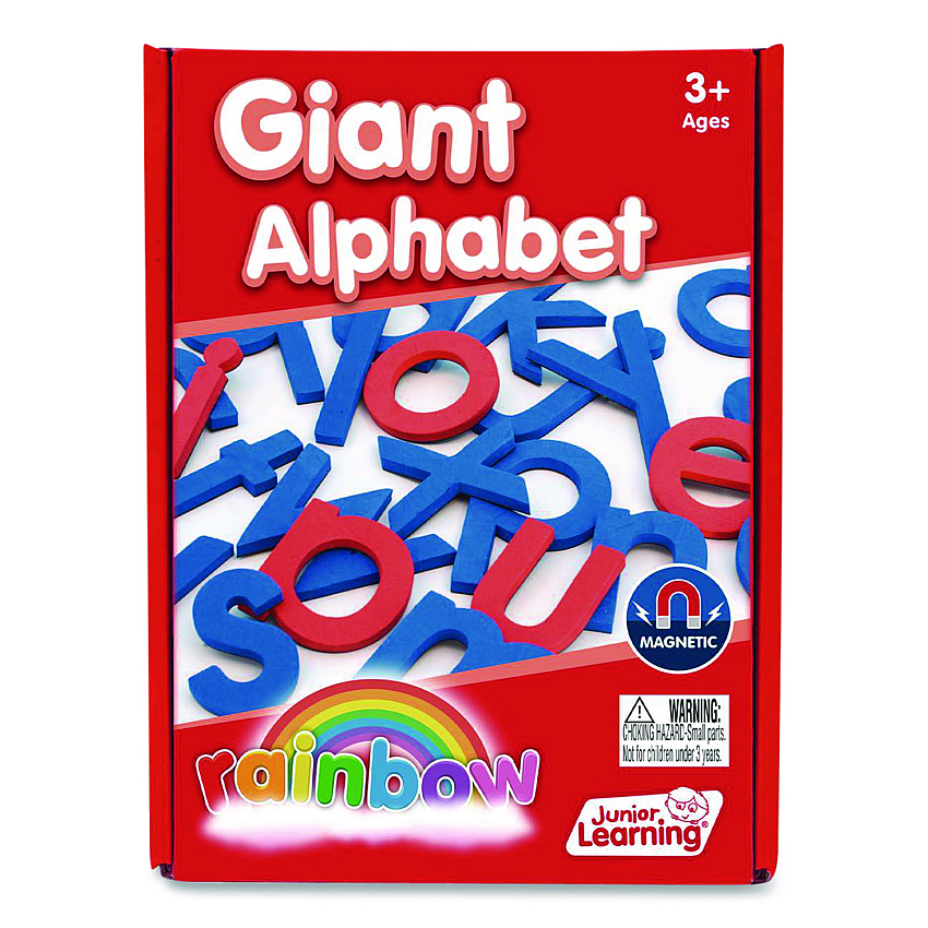 Junior Learning Inc Rainbow Giant Alphabet, Lowercase Letters, +/- 3" Tall, Blue Consonants, Red Vowels, 26 Pieces (606)