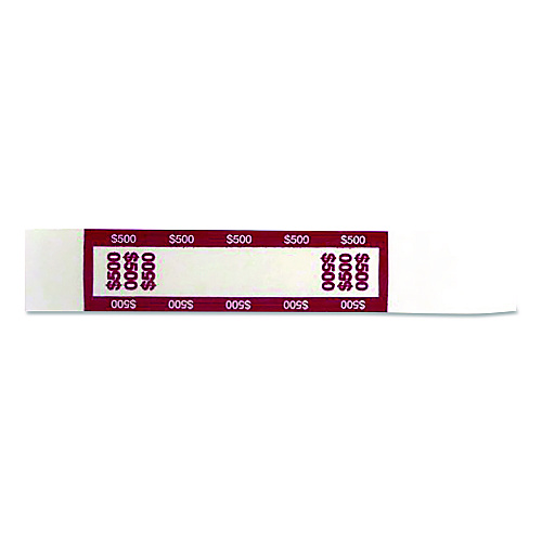 CONTROLTEK Currency Straps, $500, Self-Adhesive, 1,000/Pack (560019)