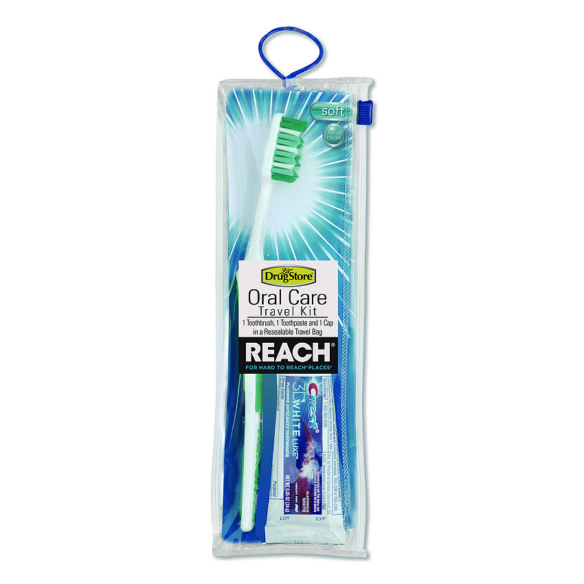 Lil' Drug Store Oral Care Kit. Toothbrush/Toothpaste in Resealable Pouch, 4/Box (70187)