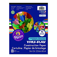 Pacon Tru-Ray Construction Paper, 9 x 12, Assorted Colors, 50 Sheets/Pad (P1000046)