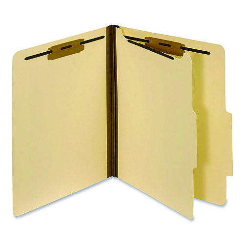 Pendaflex Manila Top Tab Classification Folders, 1.75" Expansion, 1 Divider, 4 Fasteners, Letter Size, Manila Exterior, 10/Box (23700P)