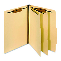 Pendaflex Manila Top Tab Classification Folders, 1.75" Expansion, 2 Dividers, 6 Fasteners, Letter Size, Manila Exterior, 10/Box (24000P)
