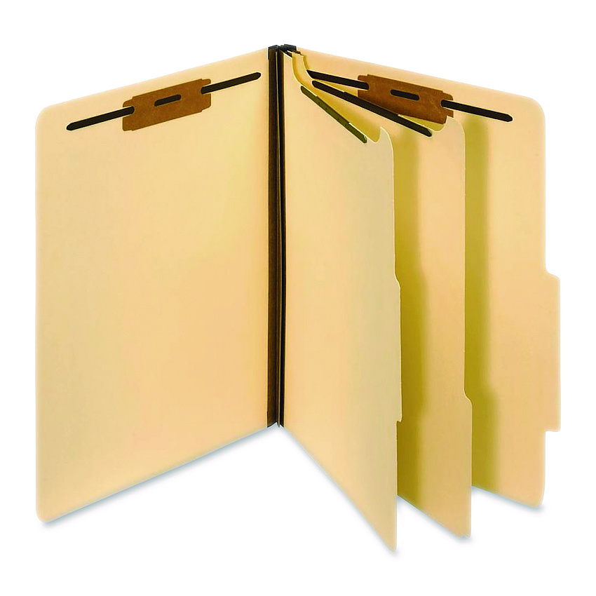 Pendaflex Manila Top Tab Classification Folders, 1.75" Expansion, 2 Dividers, 6 Fasteners, Letter Size, Manila Exterior, 10/Box (24000P)