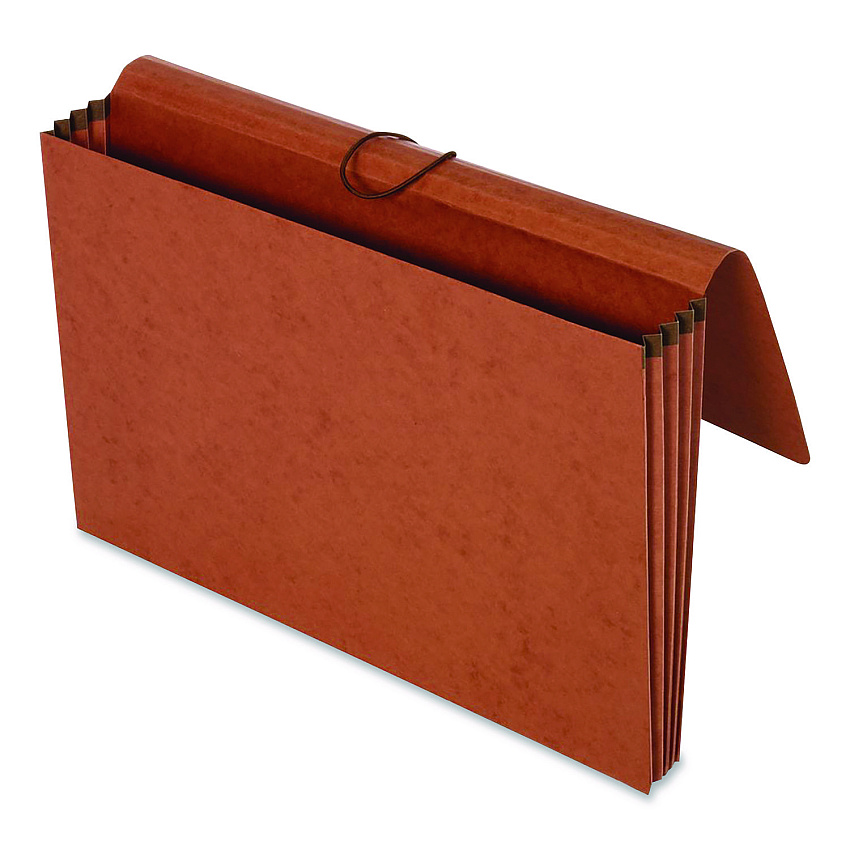 Pendaflex Extra-Wide Expanding Wallet, 5.25" Expansion, 1 Section, Flap/Elastic Cord Closure, Legal Size, Redrope, 10/Box (73189BX)