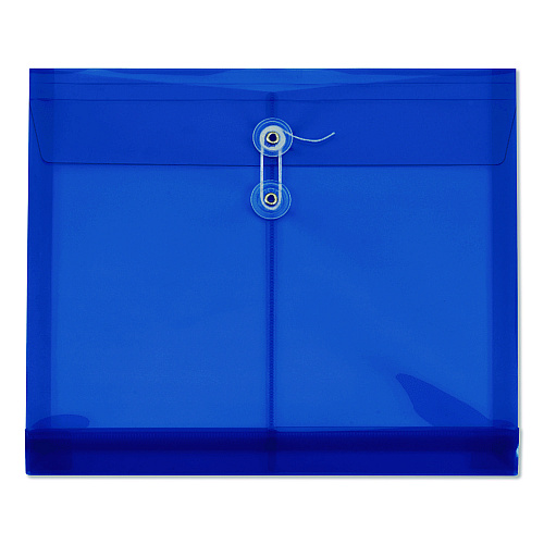 Pendaflex Poly Document File, String and Button Closure, 10 x 13, Blue, 5/Pack (84522GW)