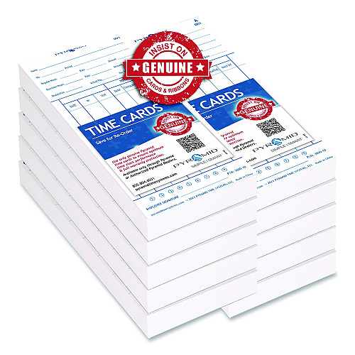 Pyramid Time Cards For 3800 Time Clock, 1,000/Carton (380010MB)
