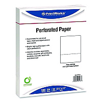 Printworks Professional Perforated Paper, 92 Bright, Perforated 3.5" from Bottom, 8.5 x 11, White, 500 Sheets/Ream, 5 Reams/Carton (04128)