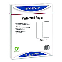 Printworks Professional Perforated Paper, 92 Bright, Perforated 4.25" from Left, 8.5 x 11, White, 500 Sheets/Ream, 5 Reams/Carton (04339)