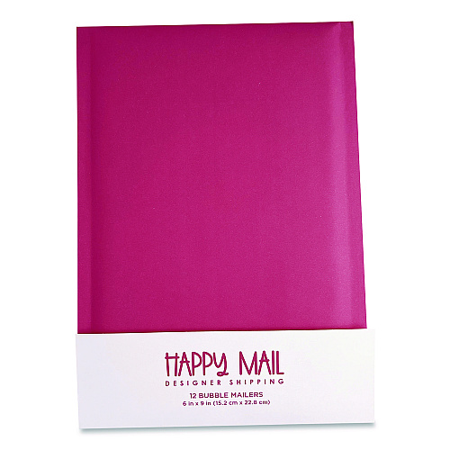 Happy Mail Self-Sealing Bubble Mailer, 6 x 9, Pink, 12/Pack (245155)