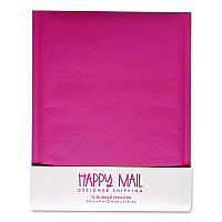 Happy Mail Self-Sealing Bubble Mailer, 8.5 x 11, Pink, 12/Pack (245158)