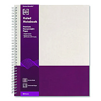 TRU RED Wirebound Hardcover Notebook, 1-Subject, Narrow Rule, Gray/Purple Cover, (80) 11 x 8.5 Sheets (24383514)