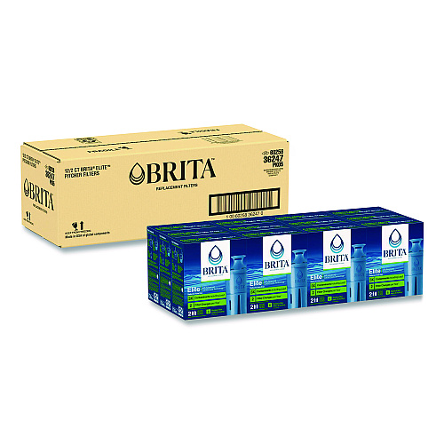 Brita Elite Replacement Water Filters for Pitcher and Dispensers, 2 Filters/Box, 12 Boxes/Carton (36247CT)