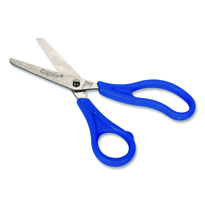 Crayola Blunt Tip Kid's Scissors, 5" Cut Length, Straight Blue Handle (693009)