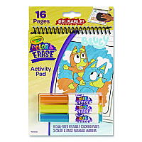 Crayola Bluey Color and Erase Reusable Activity Pad, Includes Three Markers, Ages 3 and Up, 16 Pages (811531)