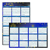 House of Doolittle Recycled Stargazer Laminated Wall Planner, Celestial Artwork, 24 x 37, White/Blue/Gold Sheets, 12-Month (Jan to Dec): 2026 (3971)