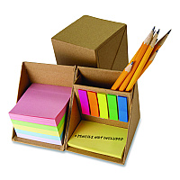 Officemate Desk Supply Organizer, 3 Compartments, 3.5 x 3.5 x 3.5, Brown, Paper (21559)