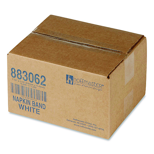 Hoffmaster Adhesive Napkin Bands, White, 1.5", 10,000/Carton (883062)
