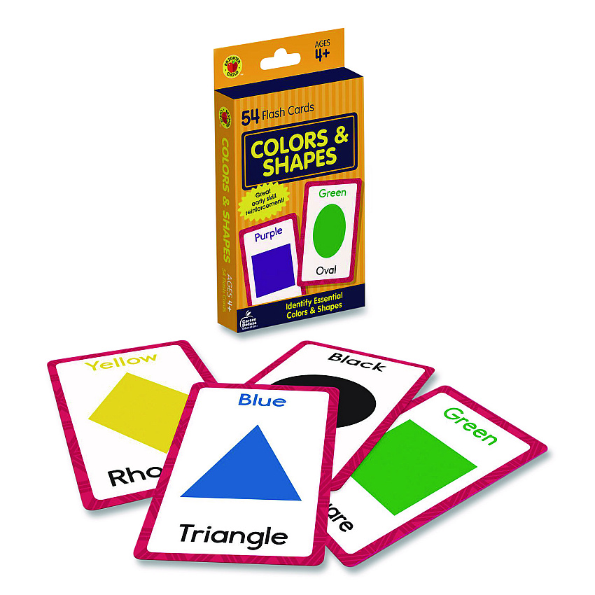 Carson-Dellosa Colors and Shapes Flash Cards, 3.25 x 5.25, Assorted Colors, 54 Cards (0769646891)