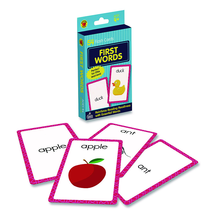 Carson-Dellosa First Words Flash Cards, 3.25 x 5.25, Assorted Colors, 54 Cards (0769647197)