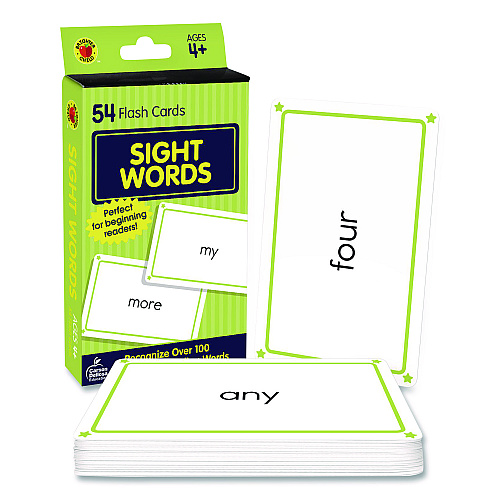 Carson-Dellosa Sight Words Flash Cards, 3.25 x 5.25, Assorted Colors, 54 Cards (0769664709)