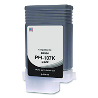 Clover Compatible Black Ink, Replacement for PFI-107 (6705B001AA), 130 mL (WCPFI107B)