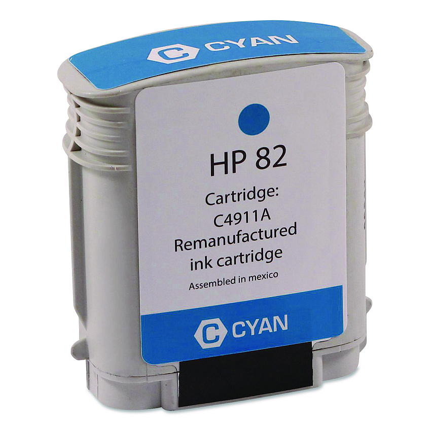 Clover Remanufactured Cyan High-Yield Ink, Replacement for 82 (C4911A), 69 mL (WH82C)