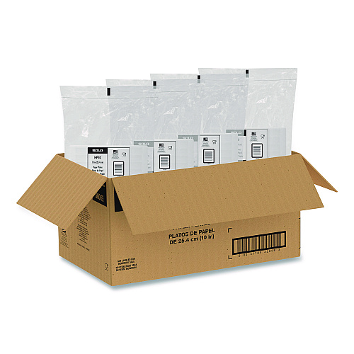 SOLO Compostable Paper Dinnerware, ProPlanet Seal, Plate, 10" dia, White, 500/Carton (HP10W)