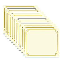 Great Papers! Golden Scroll Frame Foil Certificate, 11 x 8.5, Beige with Gold Scroll Border, 12/Pack (2011859)