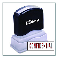 Offistamp Pre-Inked Message Stamp, CONFIDENTIAL, 1.63