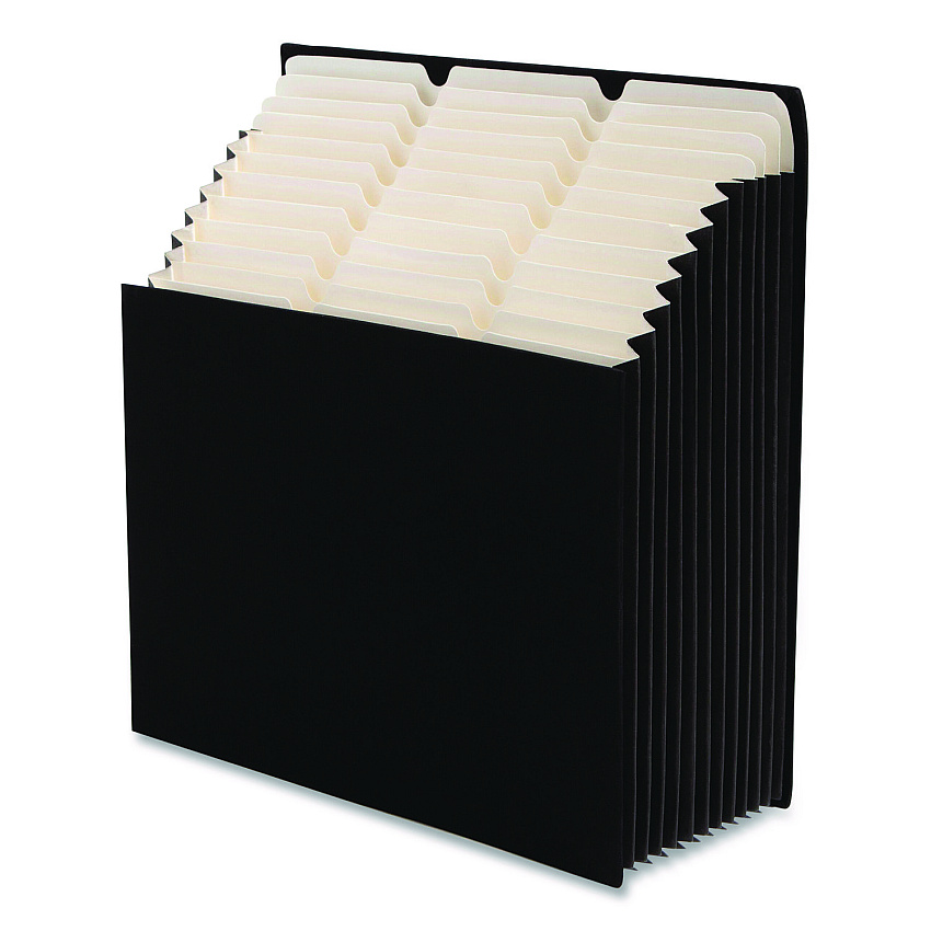 Smead Stadium File, 10.5" Expansion, 12 Sections, 1/3-Cut Tabs, Letter Size, Charcoal (70227)