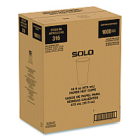 SOLO Recycled Content PCF Paper Hot Cups, ProPlanet Seal, 16 oz, White/Blue, 1,000/Carton (316RCPLANET)