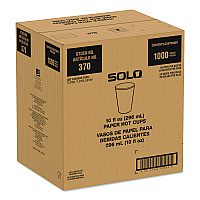 SOLO Recycled Content PCF Paper Hot Cups, ProPlanet Seal, 10 oz, White/Blue, 1,000/Carton (370RCPLANET)
