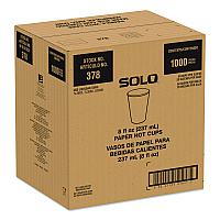 SOLO Recycled Content PCF Paper Hot Cups, ProPlanet Seal, 8 oz, White/Blue, 1,000/Carton (378RCPLANET)