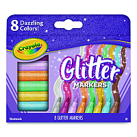Crayola Glitter Markers, Medium Bullet Tip, Assorted Colors, 8/Set (588643)