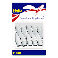 Maped Helix Professional Hi-Polymer Oversized Pencil Cap Erasers, For Pencil Marks, White, 10/Pack (37360)