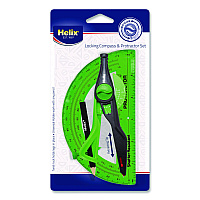 Maped Helix Locking Compass and Protractor Set, 12" Maximum Diameter, 6" Ruler Edge, Randomly Assorted Colors (18803)
