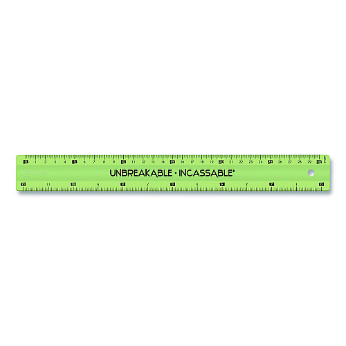 Maped Helix Unbreakable 12" Ruler, Standard/Metric, 12.72" Long, Randomly Assorted Color (245648)