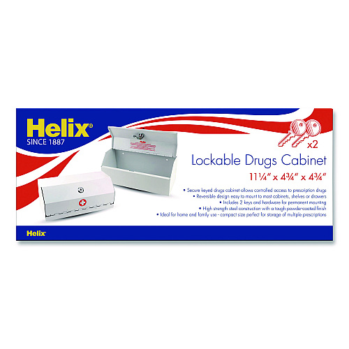 Maped Helix Metal Lockable Wall-Mounted Drug Cabinet,11.5 x 4.24 x 4.75, White (27050)
