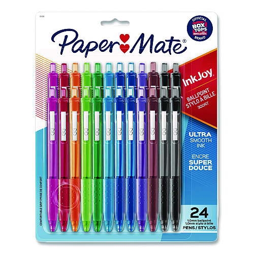 Paper Mate InkJoy 300 RT Ballpoint Pen, Retractable, Medium 1 mm, Assorted Ink and Barrel Colors, 24/Set (1951398)