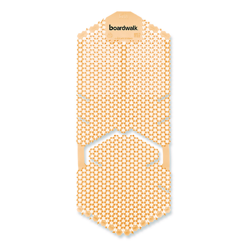 Boardwalk Vertical Urinal Screen, Summer Sunshine Scent, Yellow, 5.22 oz, 6/Carton (VERUSYL)
