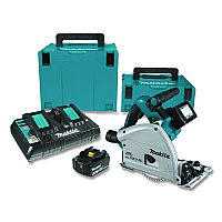 Makita 18V X2 (36V) LXT Brushless Lithium-Ion 6.5" Cordless Plunge Circular Saw Kit with Batteries, 6,300 RPM, 0 to +48 Degree Bevel (XPS01PTJ)