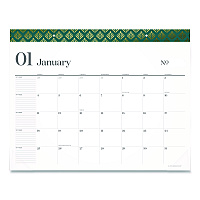 Cambridge WorkStyle Monthly Desk Pad Calendar, 21.75 x 17, White Sheets, Teal Headband/Clear Corners, 12-Month (Jan-Dec): 2026 (1606704)