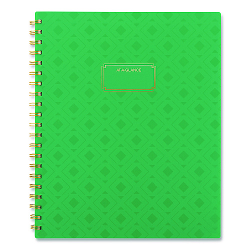 AT-A-GLANCE Badge Geo Weekly/Monthly Planner, 11 x 8.5, Green Cover, 13-Month (Jan-Jan): 2026 (1753G905)