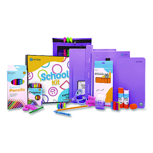 enday Back to School Supplies Kit for Grades K-5, Purple (1316)