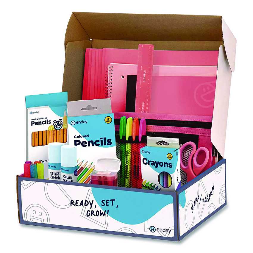 enday Back to School Supplies Kit for Grades K-5, Red (1319)
