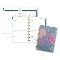Cambridge Midnight Garden Weekly/Monthly Planner, 8.5 x 5.5, Floral Artwork, Black/Pink/Green Cover, 12-Month (Jan-Dec): 2026 (1768200)