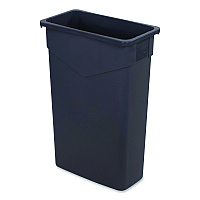 Carlisle TrimLine Rectangle Waste Container, 23 gal, Plastic, Gray, 4/Carton (34202323)