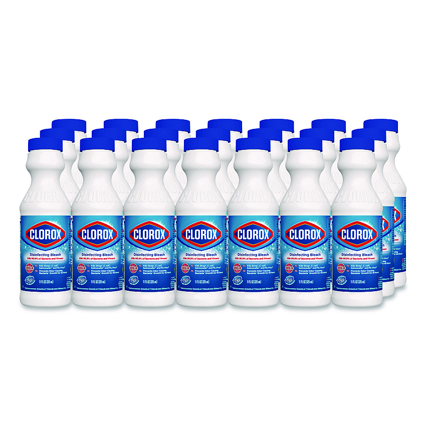 Clorox Concentrated Regular Disinfecting Bleach, 11 oz Bottle, 28/Carton (32436CT)