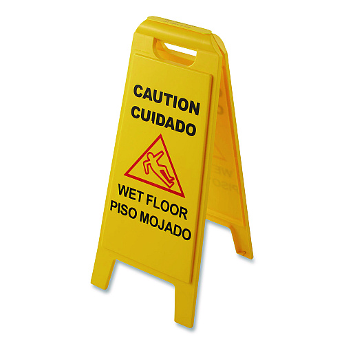 Carlisle Wet Floor Sign (English/Spanish), 11 x 25 x 25, Yellow (3690000)